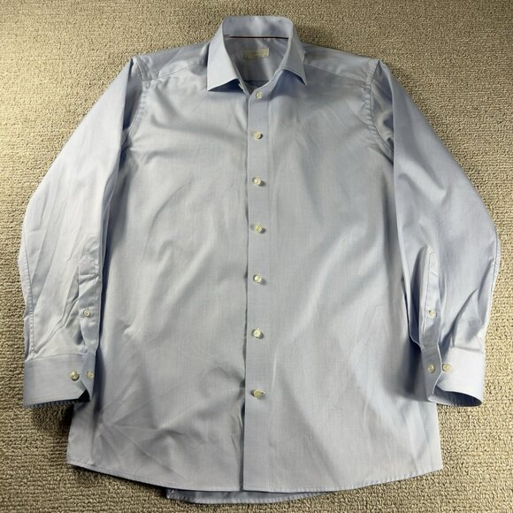 Eton Button Down Long Sleeve Dress Shirt Blue Men’s Size 16.5 / Large - Picture 1 of 8